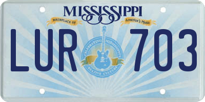 MS license plate LUR703
