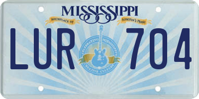 MS license plate LUR704
