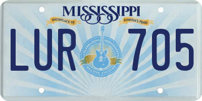 MS license plate LUR705