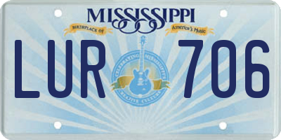 MS license plate LUR706