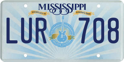 MS license plate LUR708