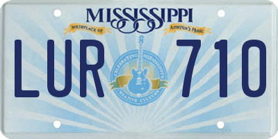 MS license plate LUR710