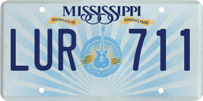 MS license plate LUR711