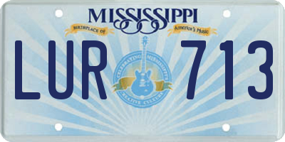 MS license plate LUR713