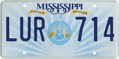 MS license plate LUR714