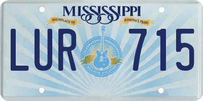 MS license plate LUR715