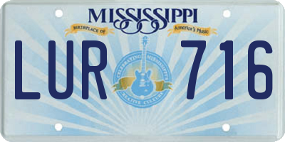 MS license plate LUR716