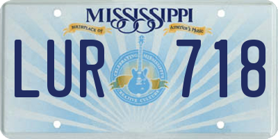 MS license plate LUR718