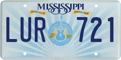 MS license plate LUR721