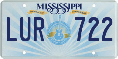 MS license plate LUR722