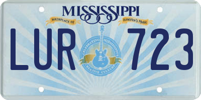 MS license plate LUR723