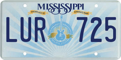 MS license plate LUR725