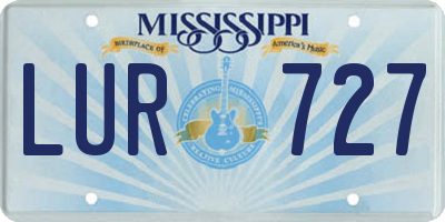 MS license plate LUR727