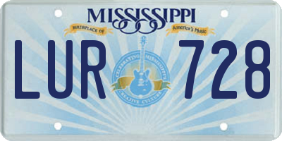 MS license plate LUR728