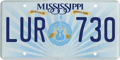MS license plate LUR730