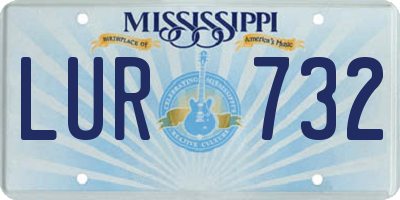 MS license plate LUR732