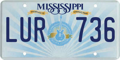 MS license plate LUR736