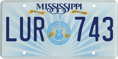 MS license plate LUR743