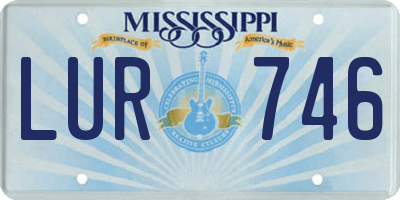 MS license plate LUR746