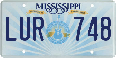 MS license plate LUR748
