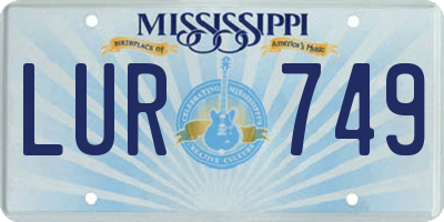 MS license plate LUR749