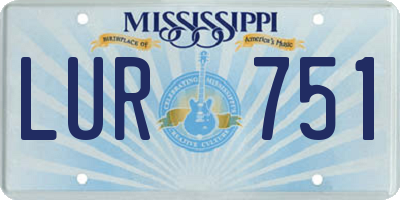MS license plate LUR751