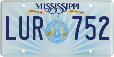 MS license plate LUR752