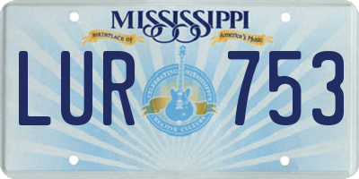 MS license plate LUR753