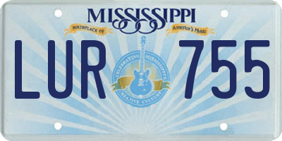 MS license plate LUR755