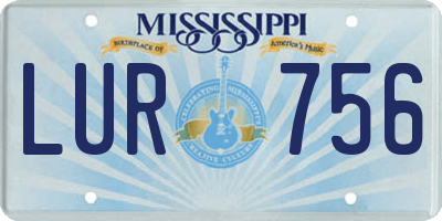 MS license plate LUR756