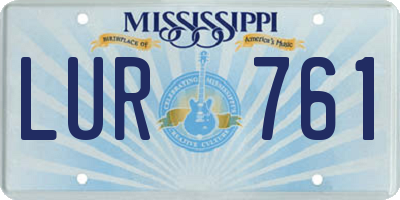 MS license plate LUR761