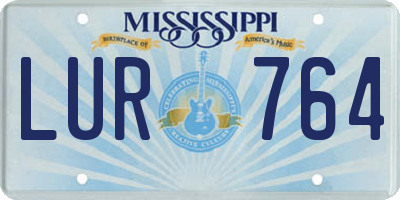 MS license plate LUR764