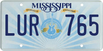 MS license plate LUR765