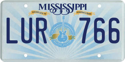 MS license plate LUR766