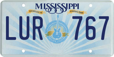 MS license plate LUR767