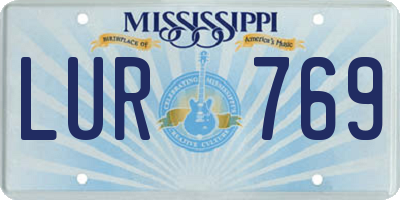 MS license plate LUR769