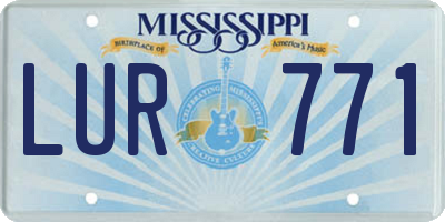 MS license plate LUR771