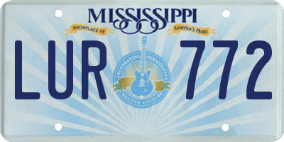 MS license plate LUR772
