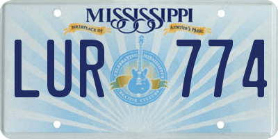 MS license plate LUR774