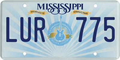 MS license plate LUR775