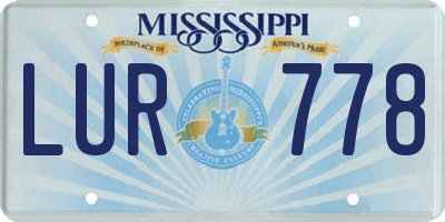 MS license plate LUR778