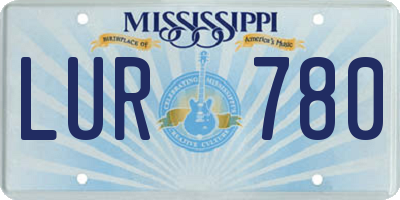 MS license plate LUR780