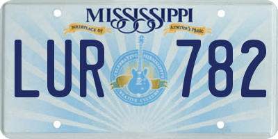 MS license plate LUR782