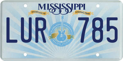MS license plate LUR785