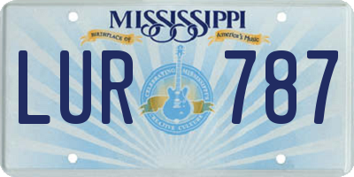 MS license plate LUR787