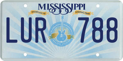 MS license plate LUR788