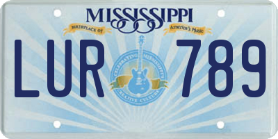 MS license plate LUR789