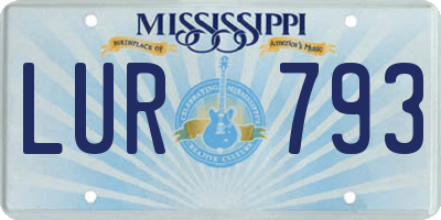 MS license plate LUR793