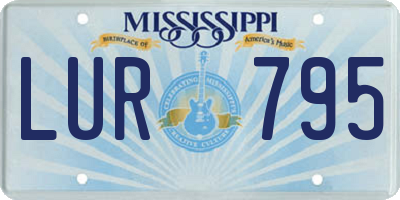 MS license plate LUR795