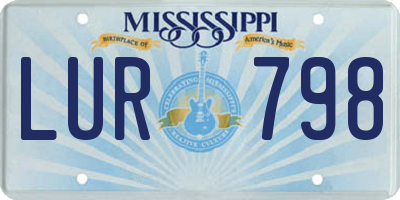 MS license plate LUR798
